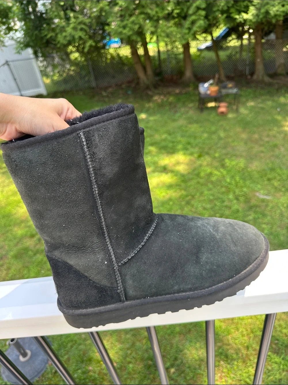 UGG Classic Short Black Suede Winter Boots